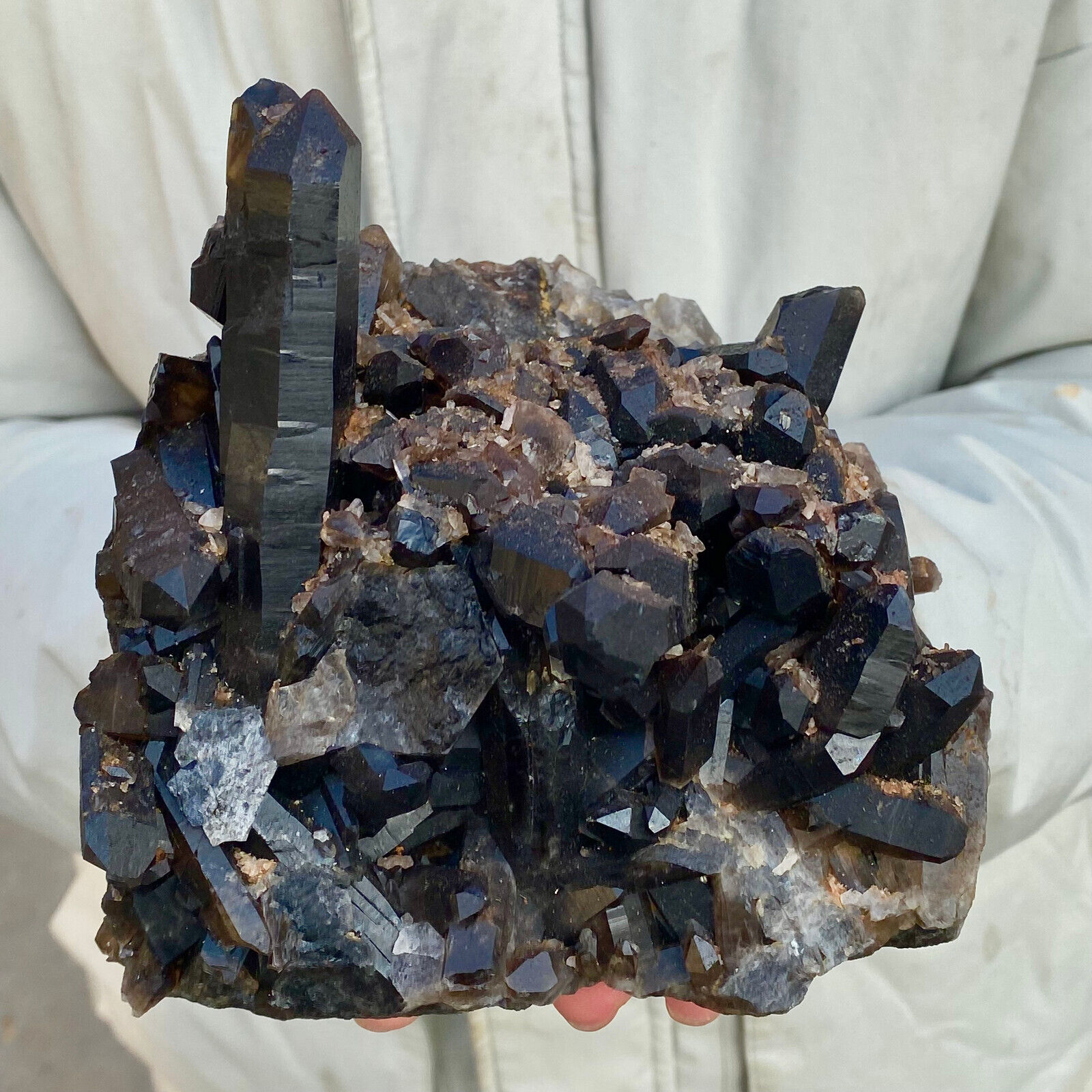 3.1LB Natural Tea black Crystal quartz Cluster Mineral Specimen Healing reiki