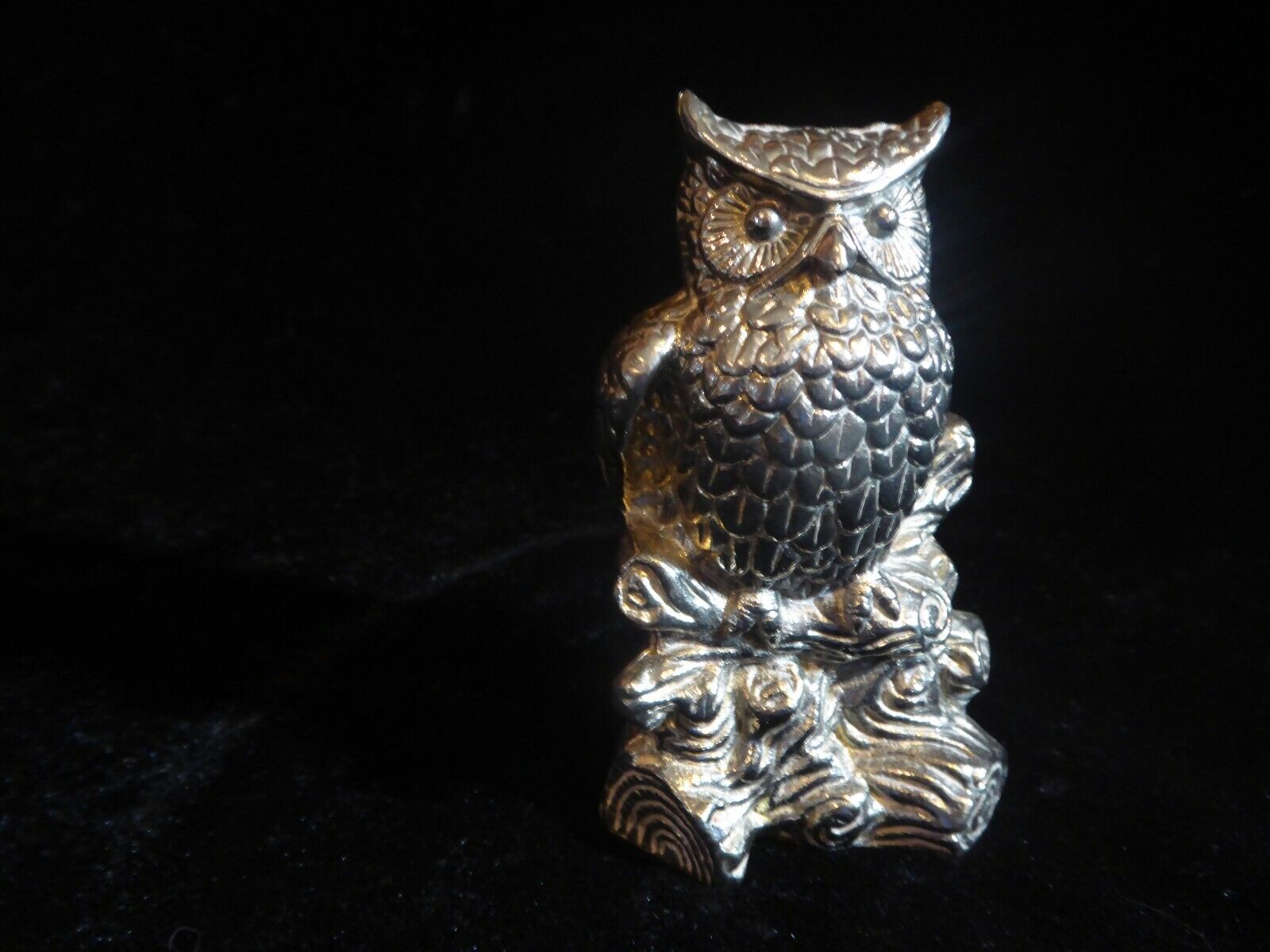 Silver Plate Owl Figurine