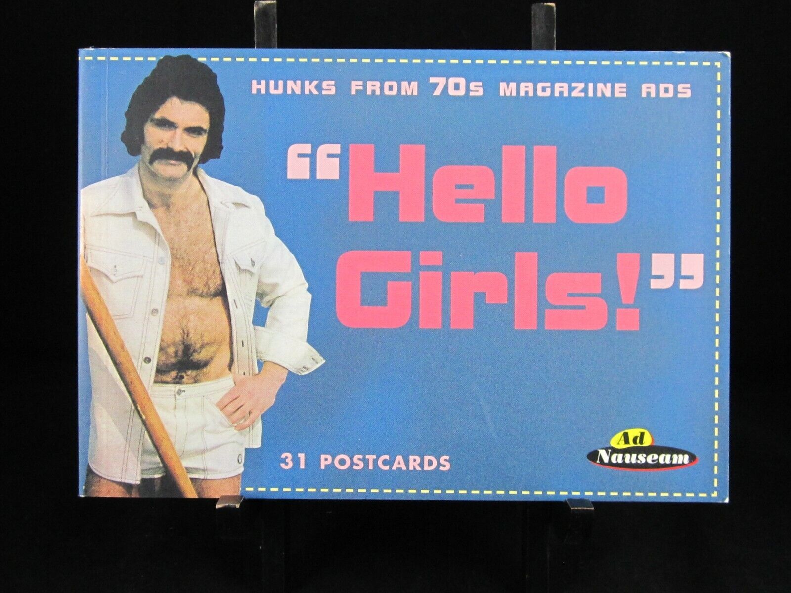 Hello Girls Hunks from 70s Magazine Ads Postcard Book – 31 Cards – Brand New
