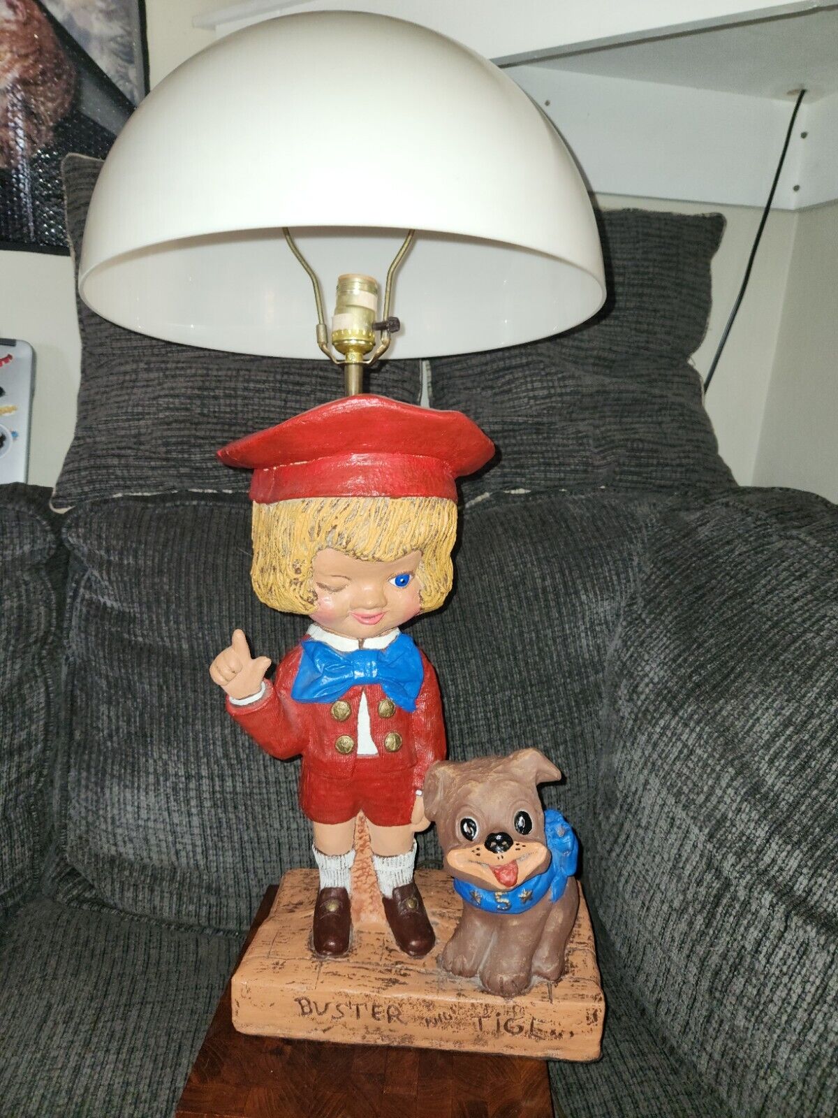 Vintage Buster Brown And Tige Table Lamp