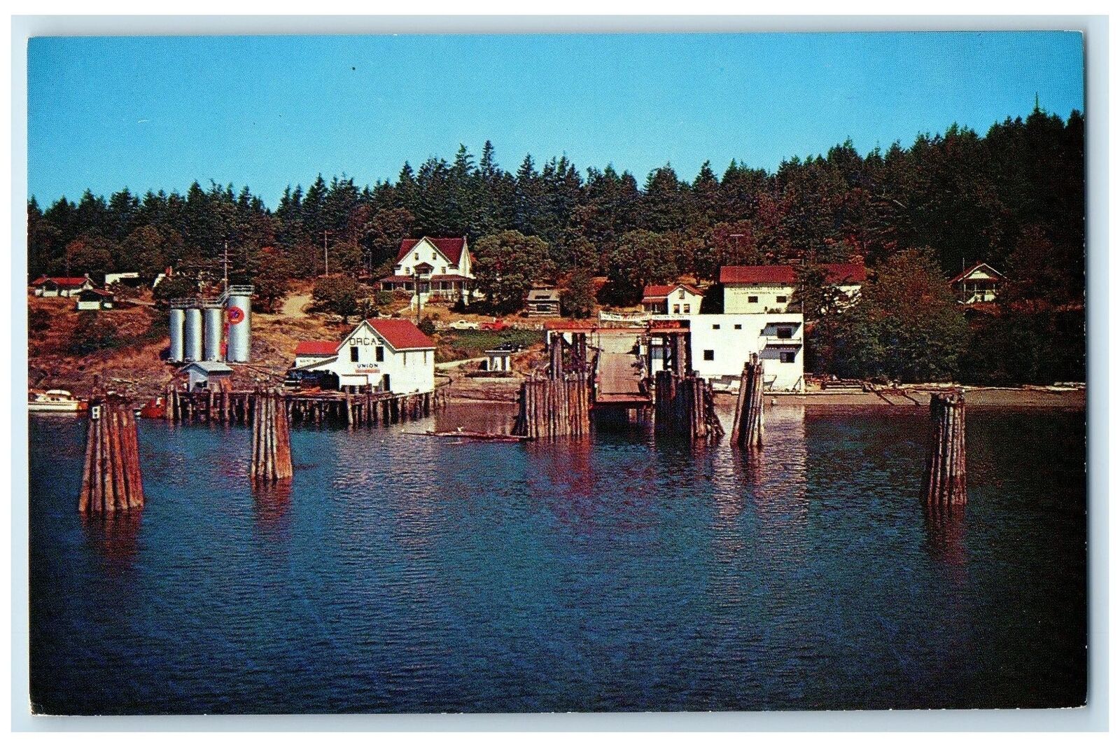 c1960's Ferry Landing At Orcas Moran State Park Washington WA Unposted Postcard