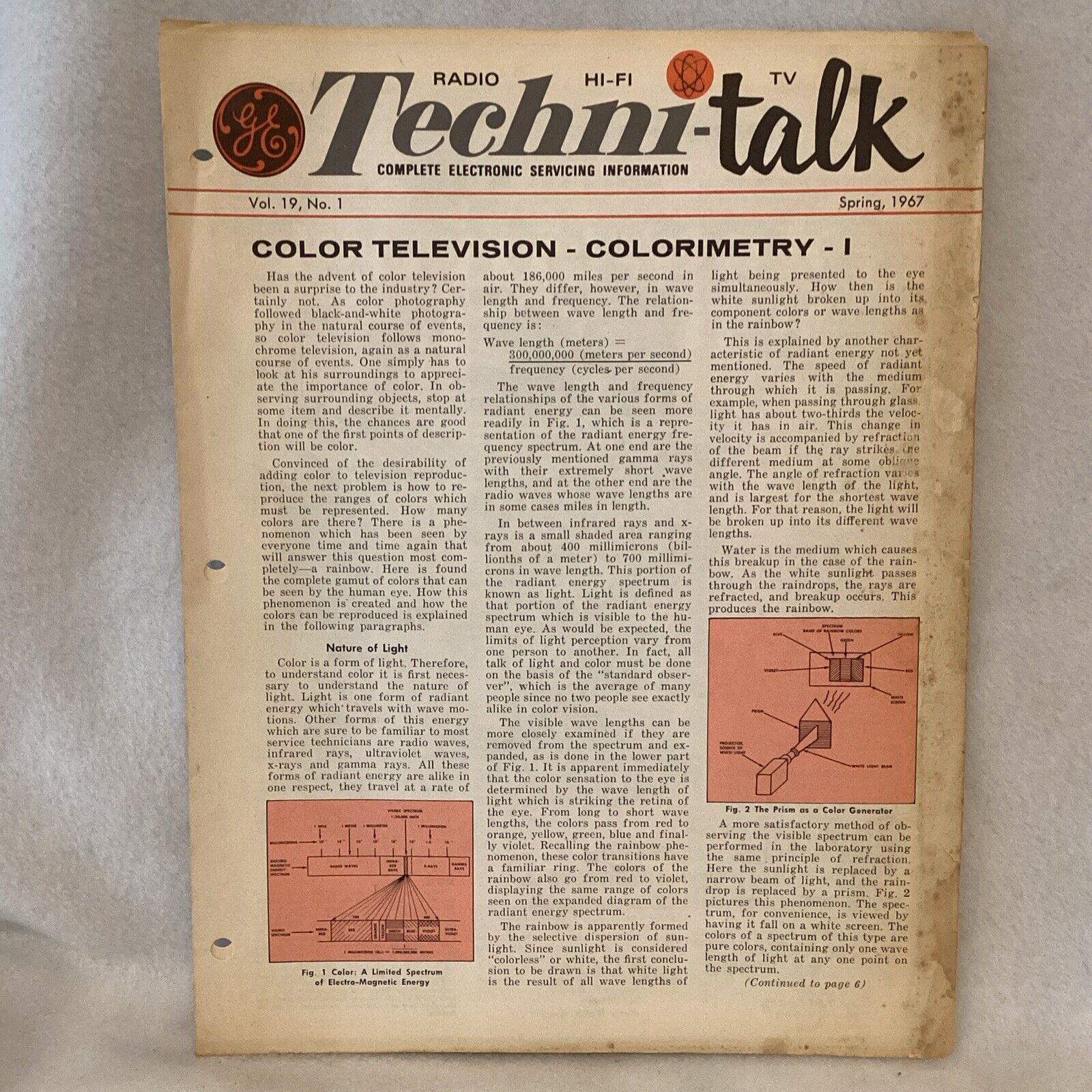 Spring 1967 General Electric TECHNI-TALK Television Colorimetry-1 Vol 19 No. 1