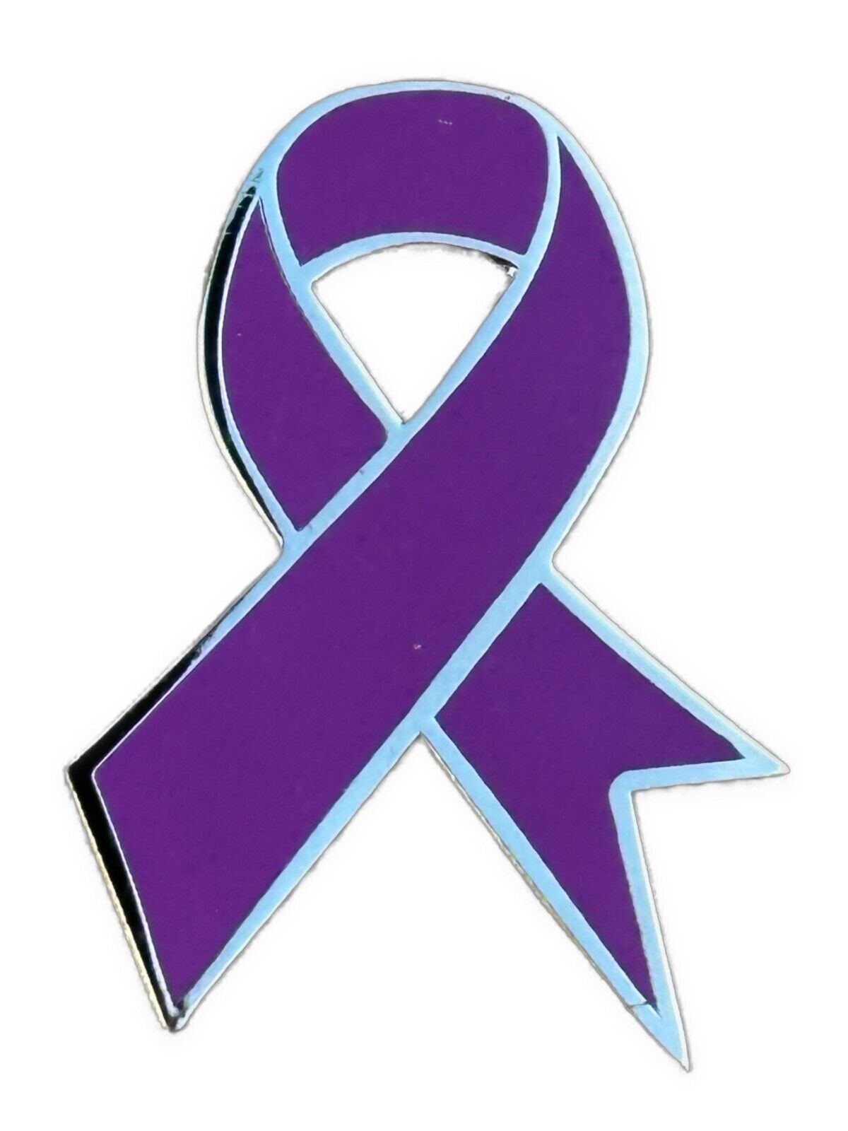 Gynaecological Cancer Awareness Purple Enamel Ribbon 35mm x 26mm Lapel Pin Badge
