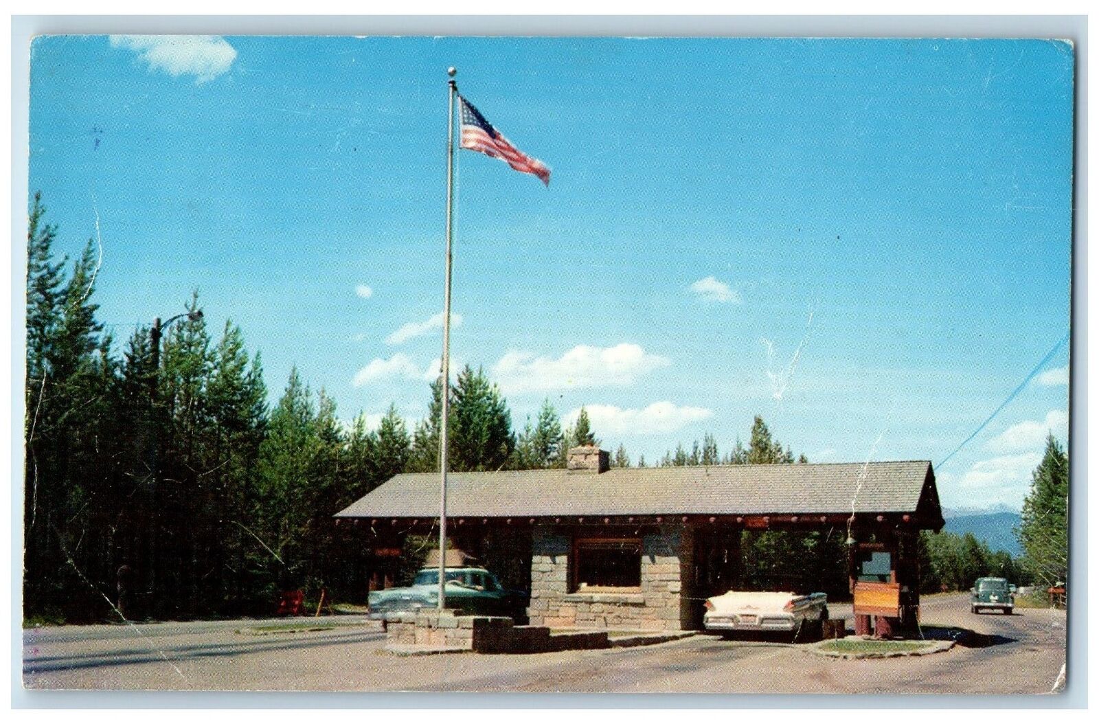 c1960s West Glacier Entrance Station Glacier County Montana MT Unposted Postcard