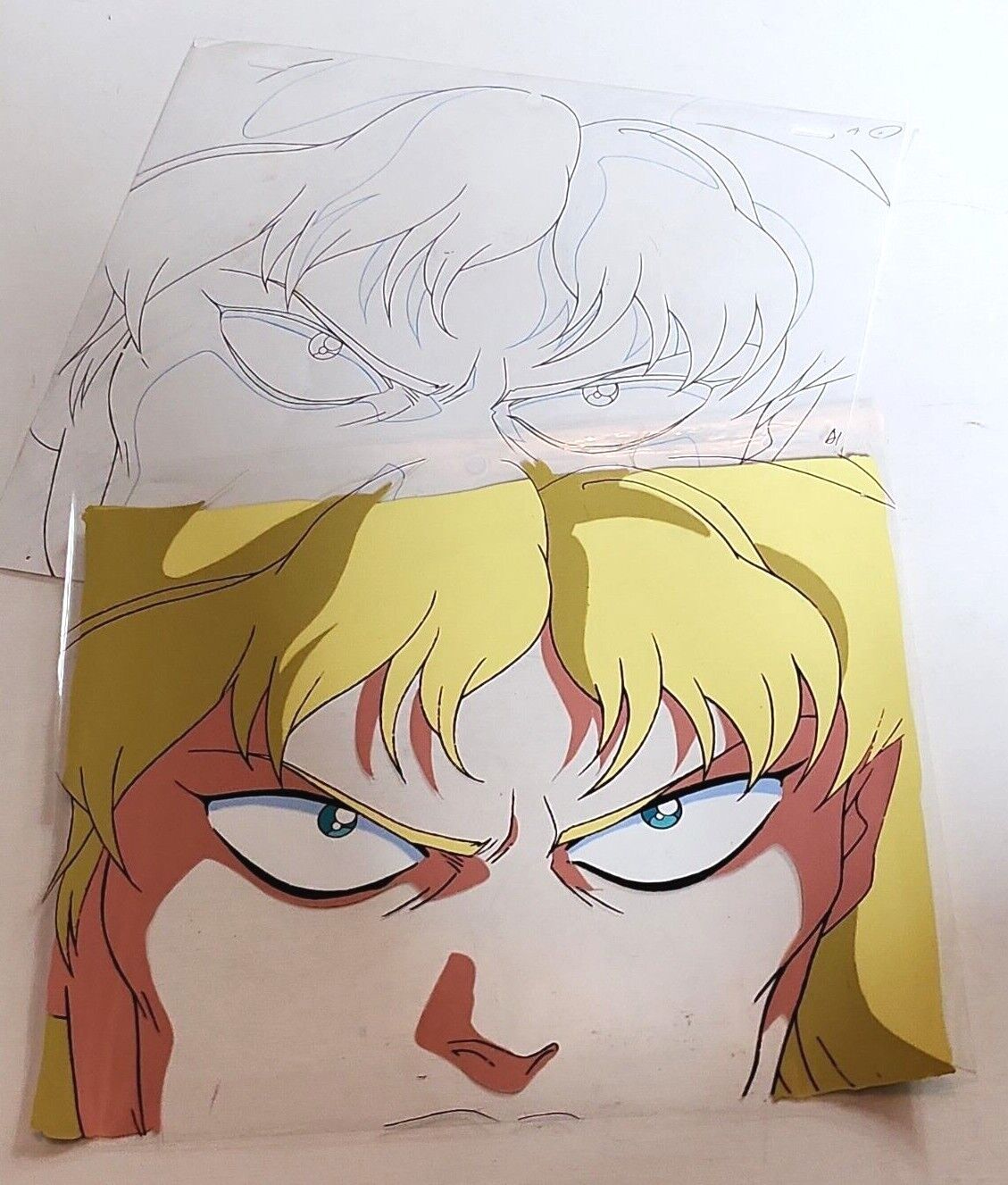 Orig Japanese Anime Cel + Genga Blonde MALE UNKNOWN SHOW #44a RAY ROHR Artifact