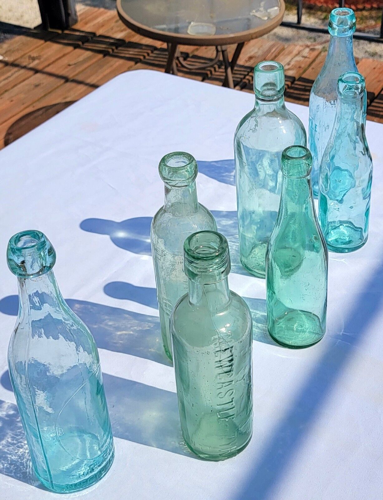 7 Antique Soda Water Alcohol Bottles JH Crawford T. Cook & Son Root All Nice