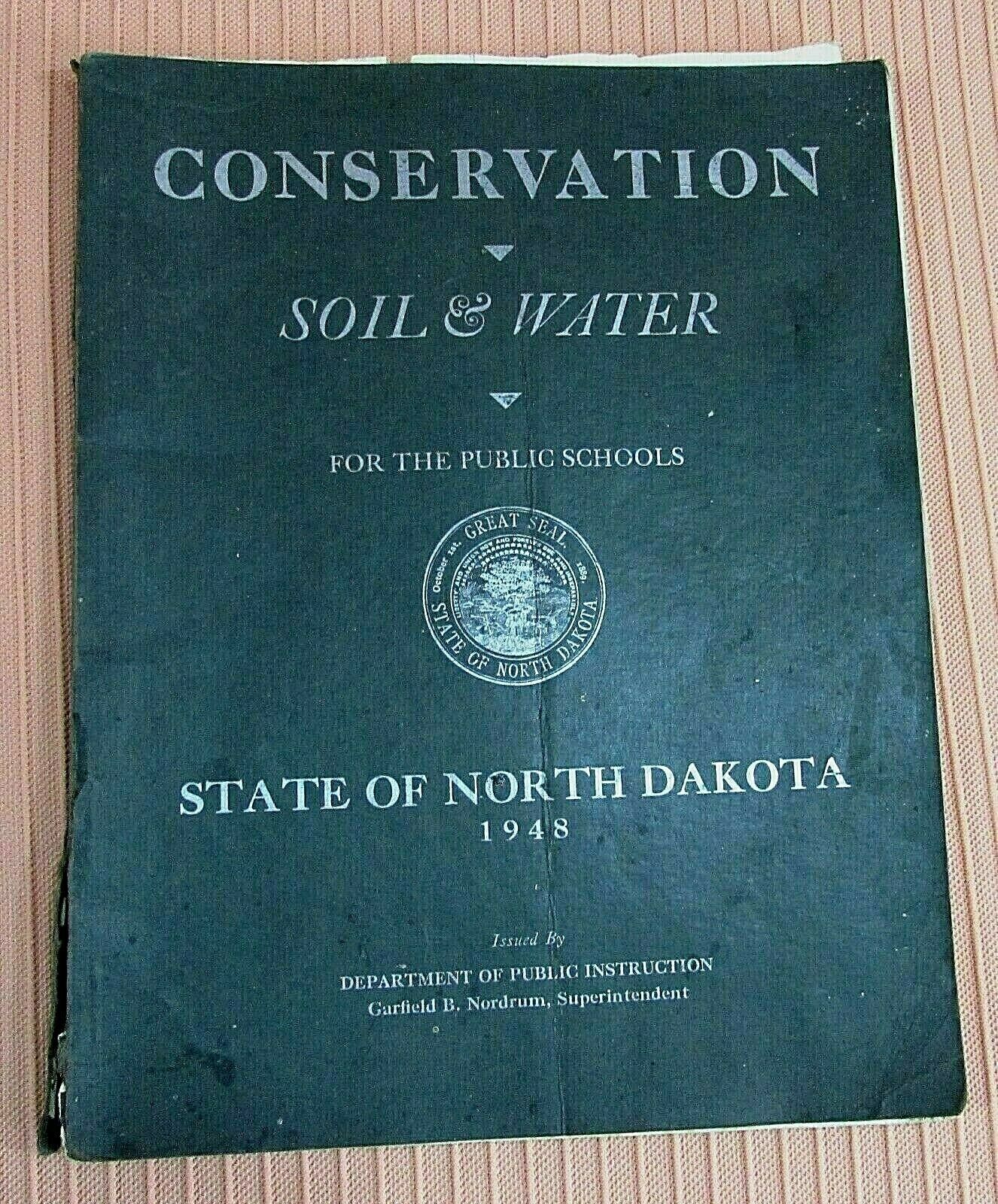 Old 1948 Conservation Soil Water North Dakota Farm Agriculture Vintage Textbook