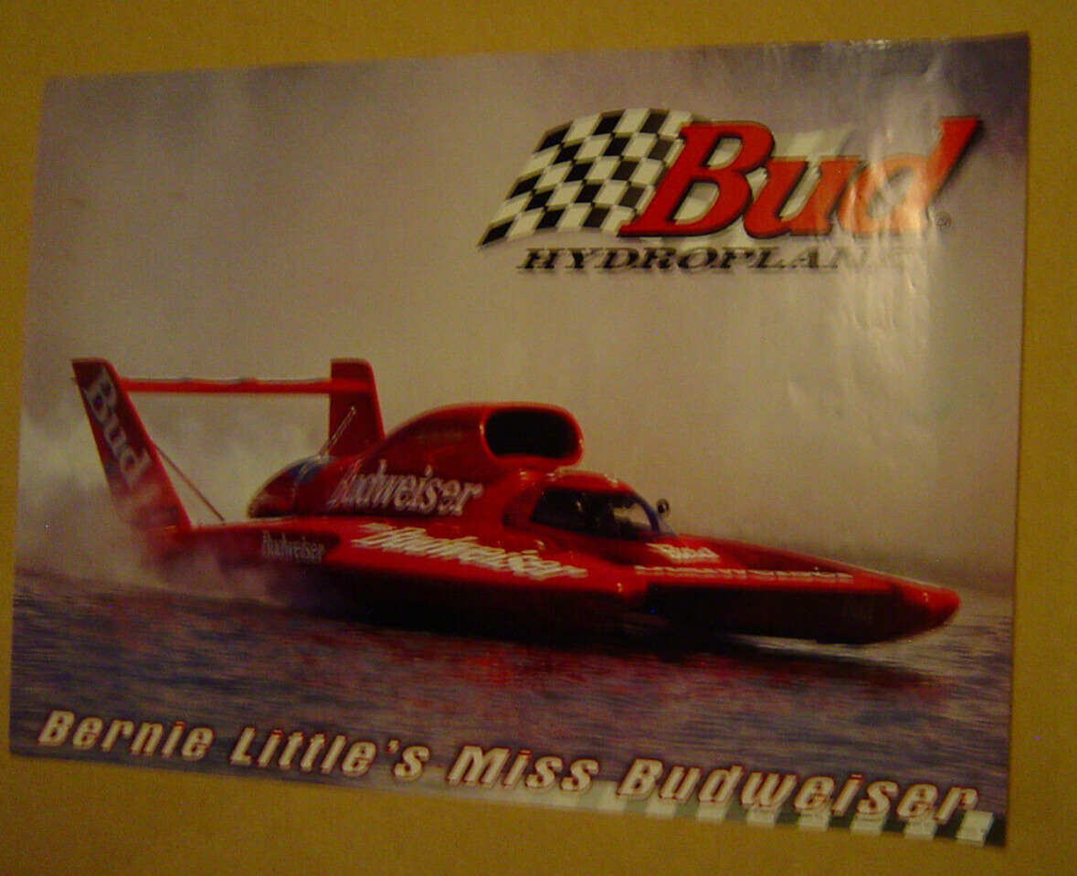Original 1997 Bernie Little's Miss Budweiser Speedboat Poster 19x27 Hydroplane