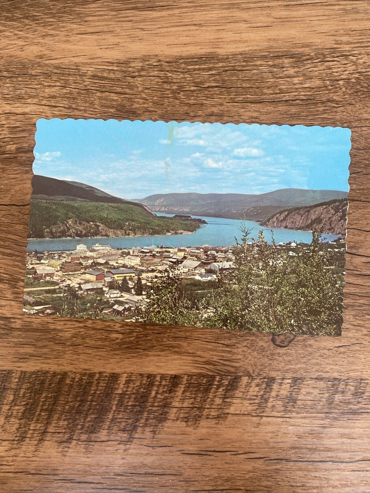 Postcard Dawson City Yukon Canada Aerial View Chrome Unposted