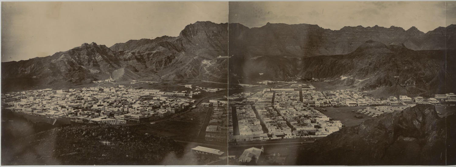 Aden, Panorama Vintage Print, Yemen Citrate Print 15x40 circa 1890  