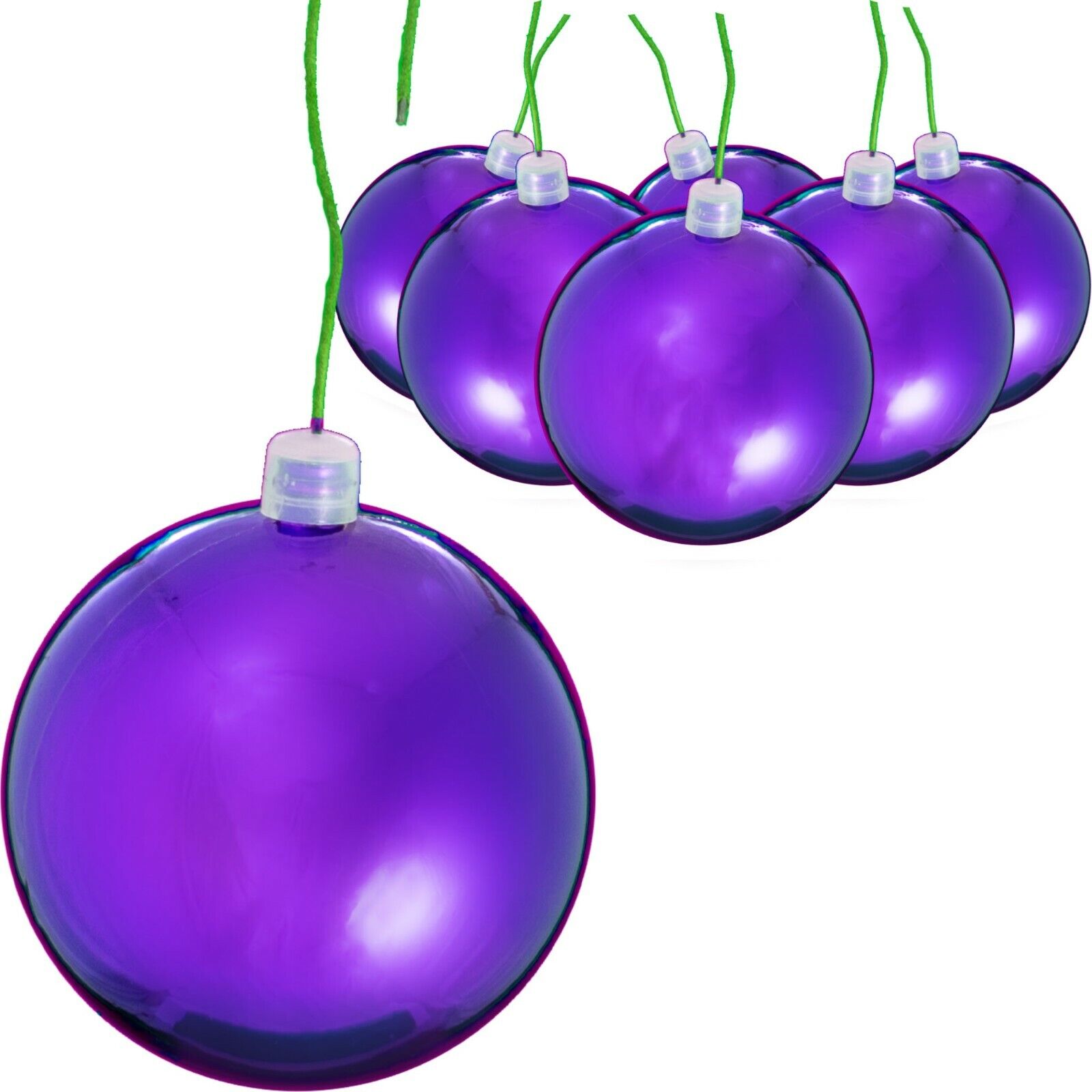 80MM Shiny Purple Plastic Ball Ornaments Christmas Tree Decorations Bulk 48pcs