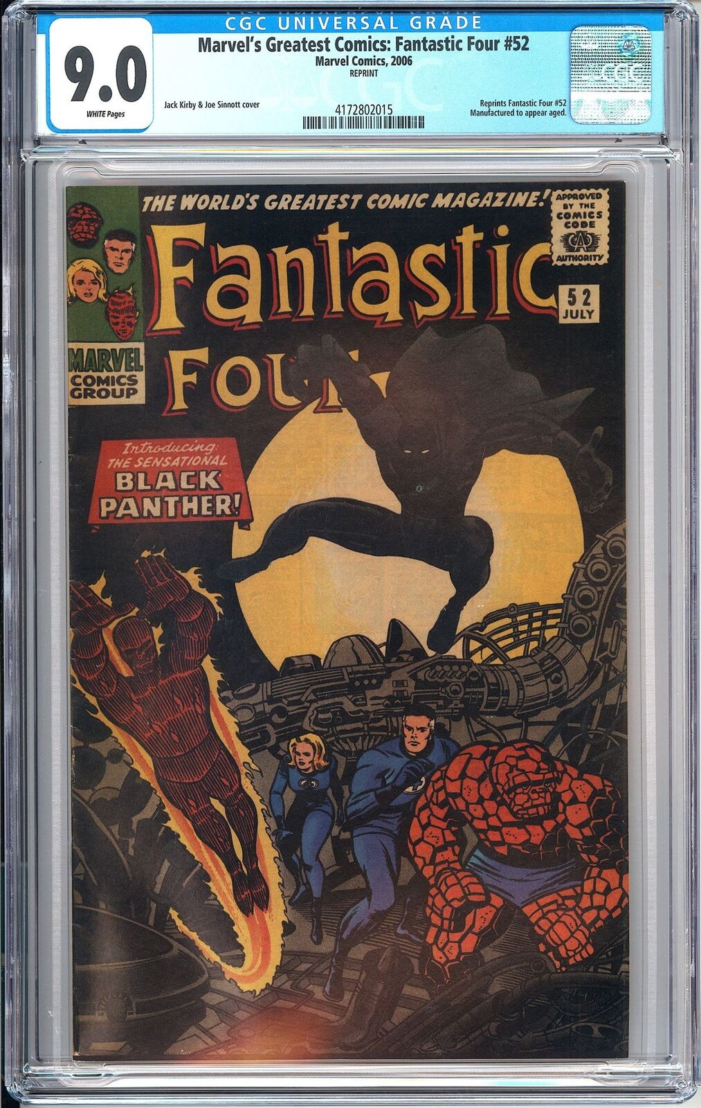 Marvel's Greatest Comics: Fantastic Four 52 CGC 9.0 4172802015 REPRINT 1st Black