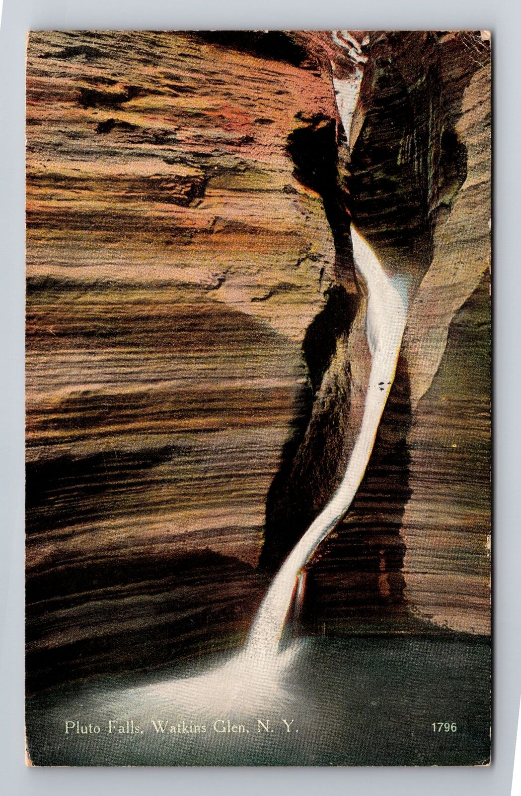 Watkins Glen NY-New York, Pluto Falls, Antique, Vintage c1915 Souvenir Postcard