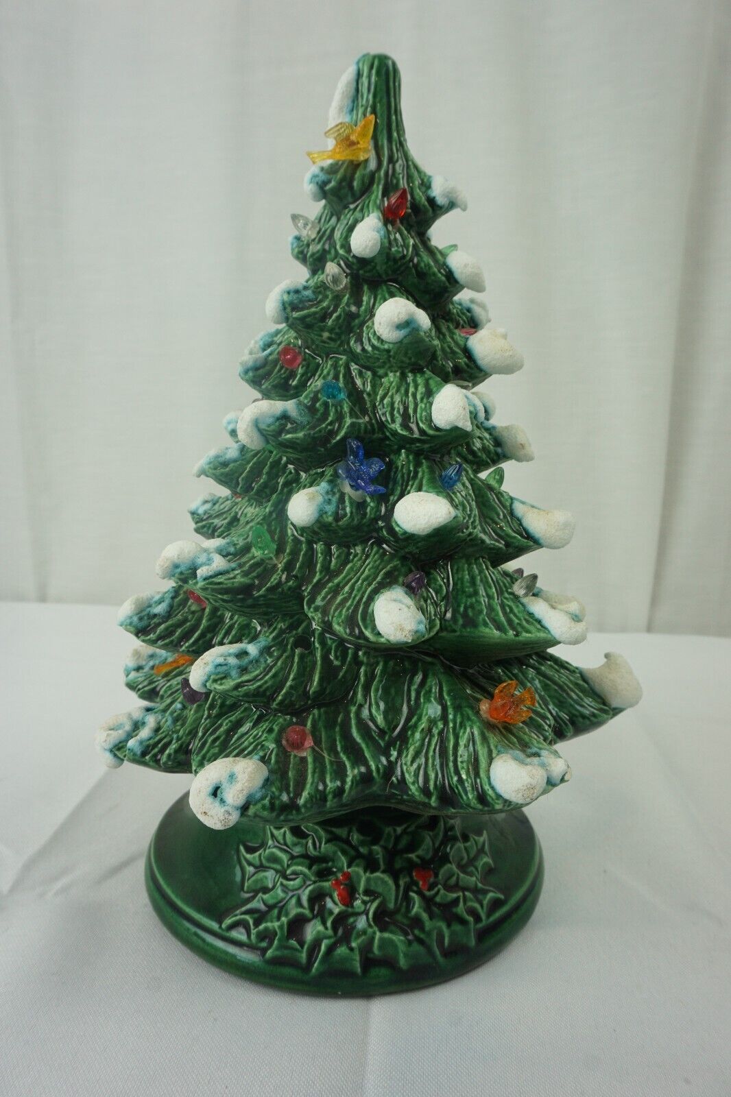 Vintage Ceramic Lighted Snow Flocked Christmas Tree 10\