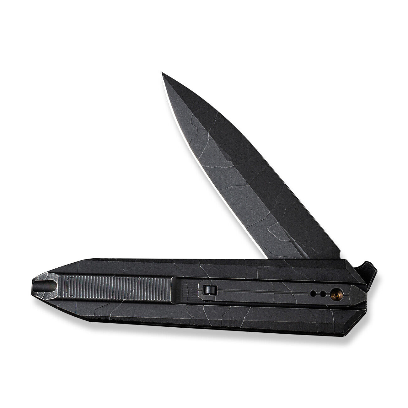 WE Knives Diatomic WE22032-4 Etch Pattern Titanium CPM-20CV Steel Pocket Knife