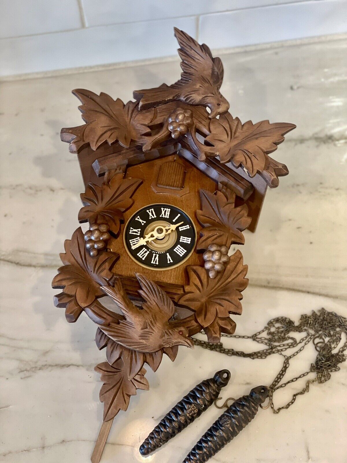 Vintage German Bachmaier & Klemmer 1 Day Wooden Cuckoo Clock - Repair?