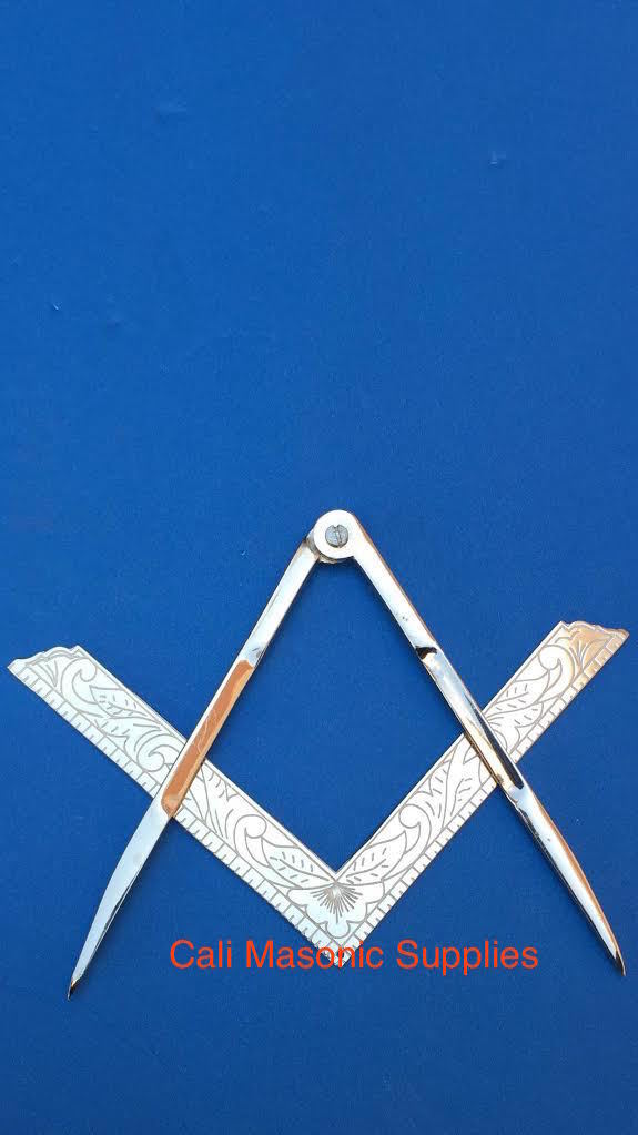 Masonic Lodge Ceremonial accessories  Square and Compass Silver 4.5
