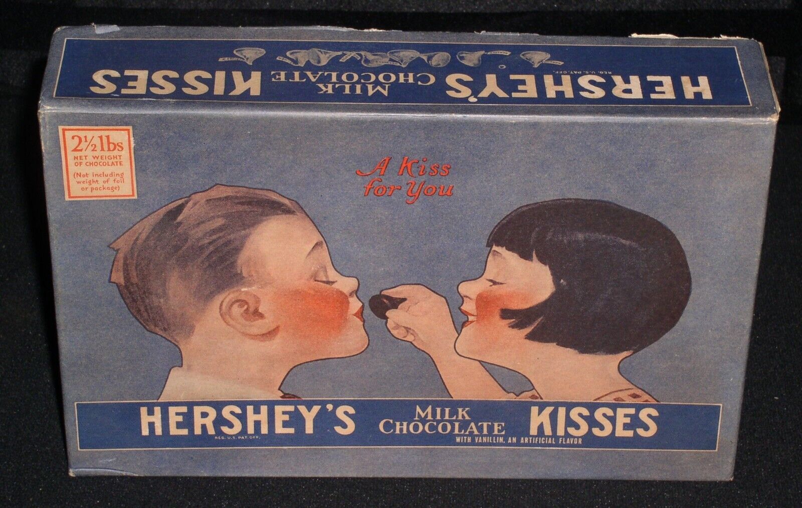 Hershey\'s Kisses~Antique 1920/30 Store Display Box~2 1/2 lbs, No. 130, w/Insert