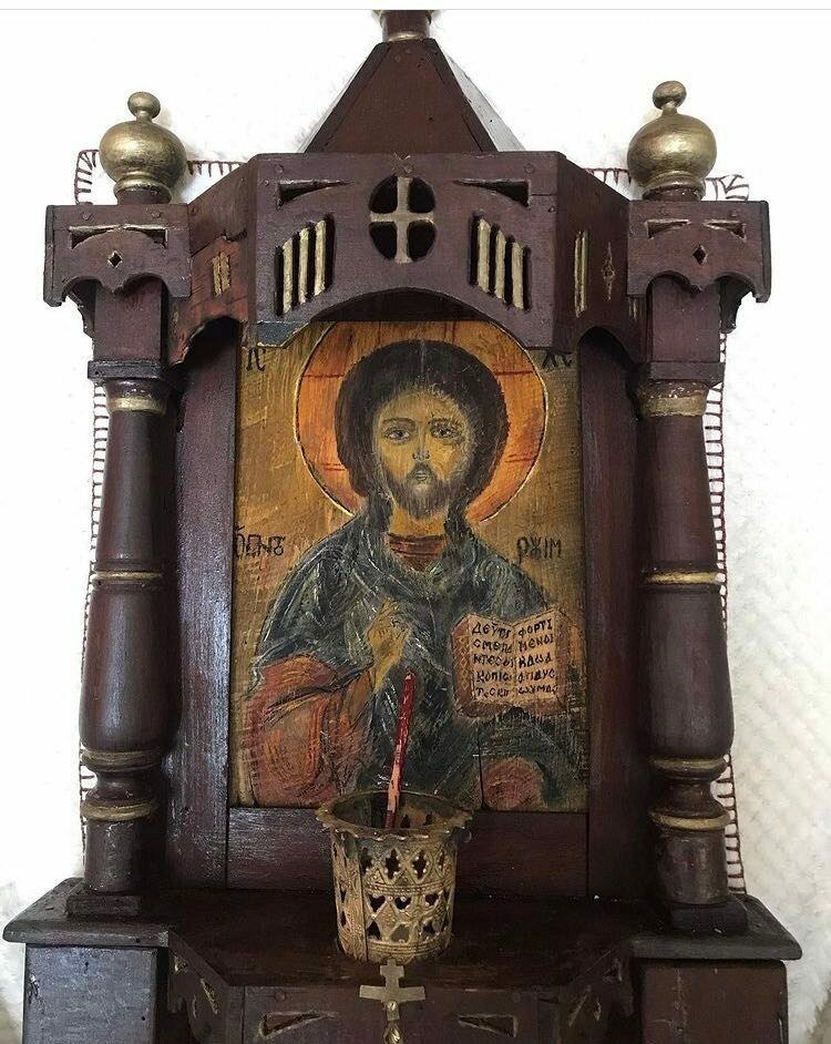 Unique Authentic Christian Orthodox Iconostasis and Hand Painted Icon Jesus