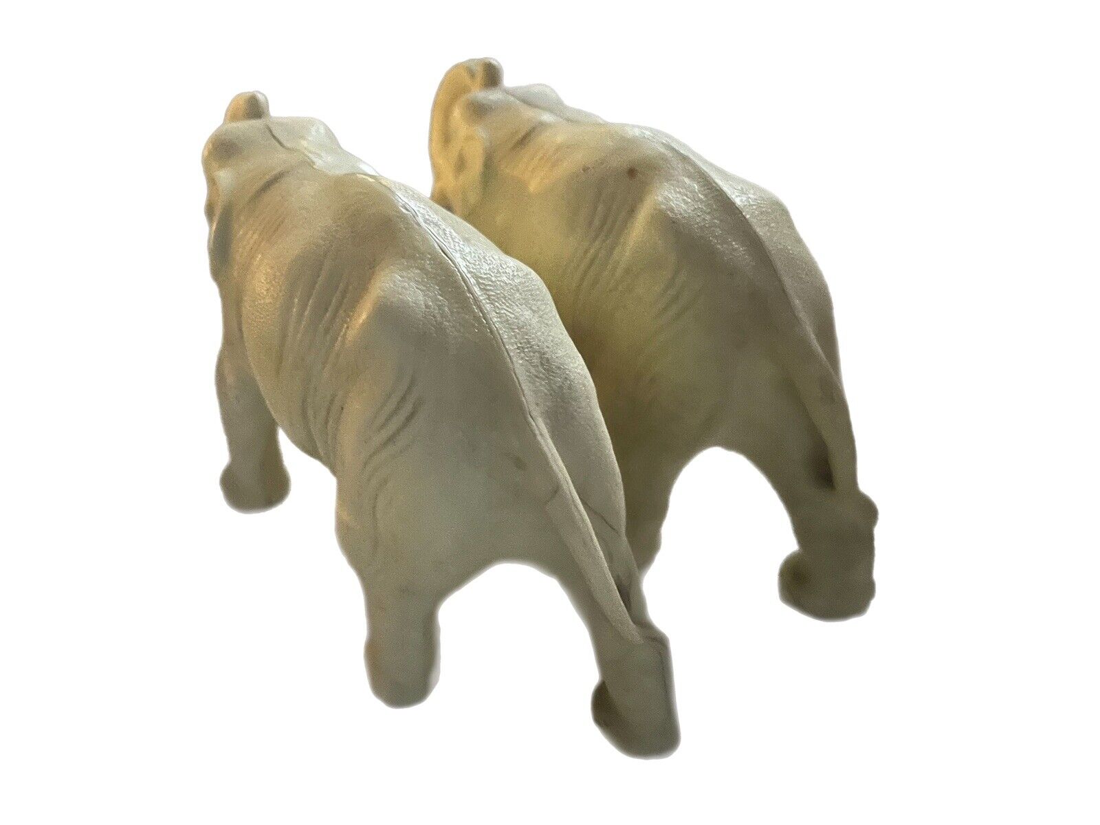 2 solid heavy hard rubber vintage elephants collectible gifts