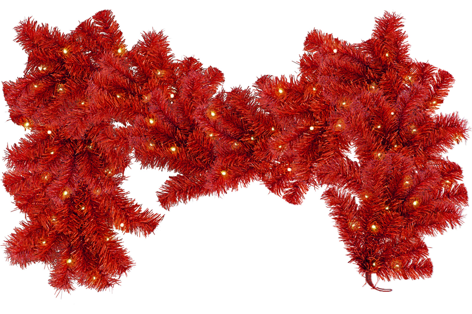 Pre-Lit Crimson Red Christmas Garland - New Years Celebrations Parties Wedding -