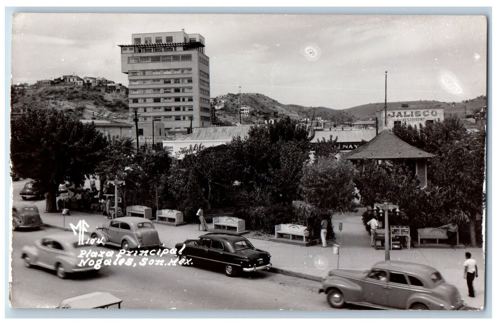 Nogales Sonora Mexico Postcard Plaza Principal c1950's Vintage RPPC Photo