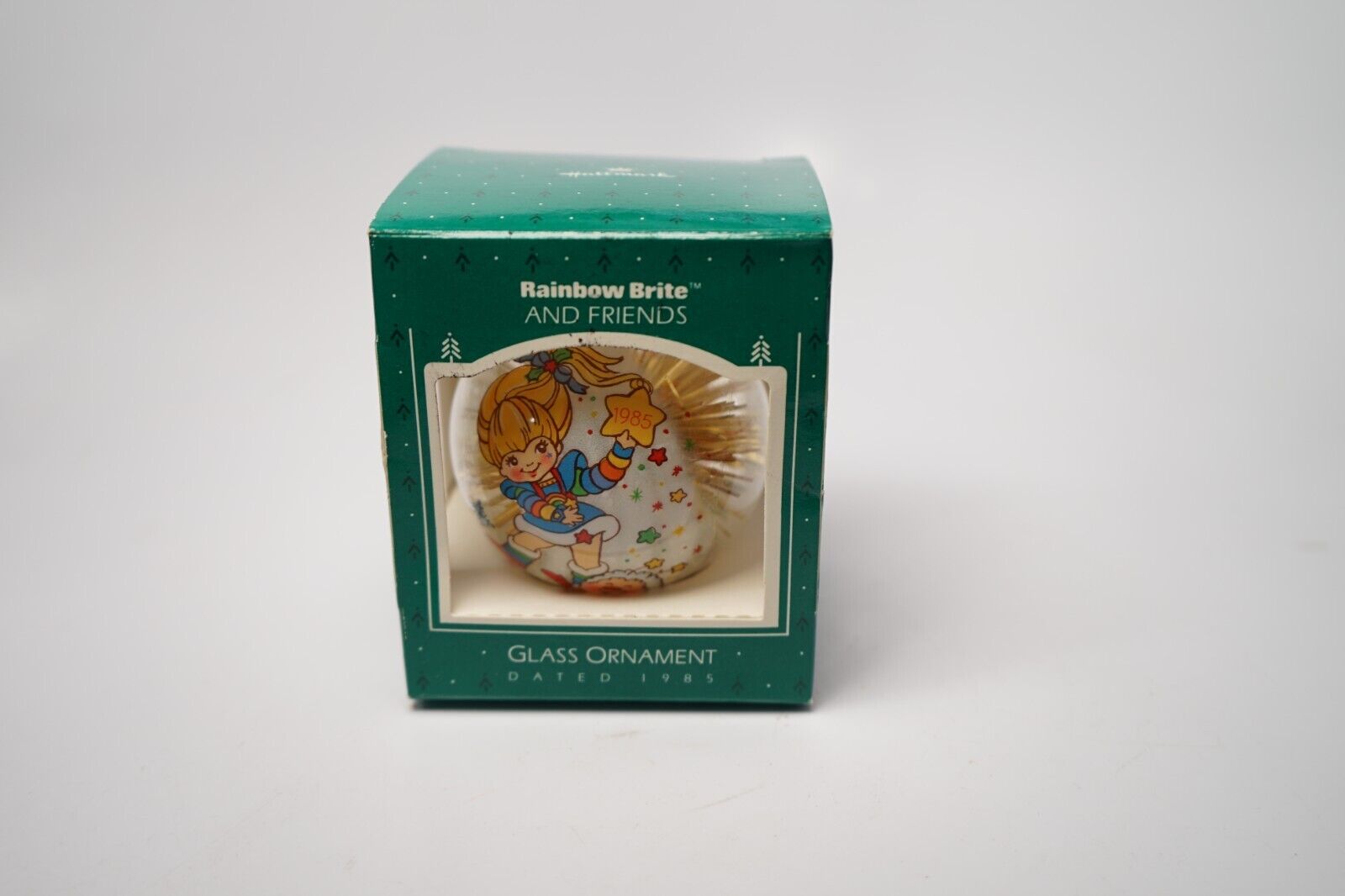 VINTAGE 1985 Hallmark Keepsake Rainbow Brite and Friends Glass Ornament w/Box