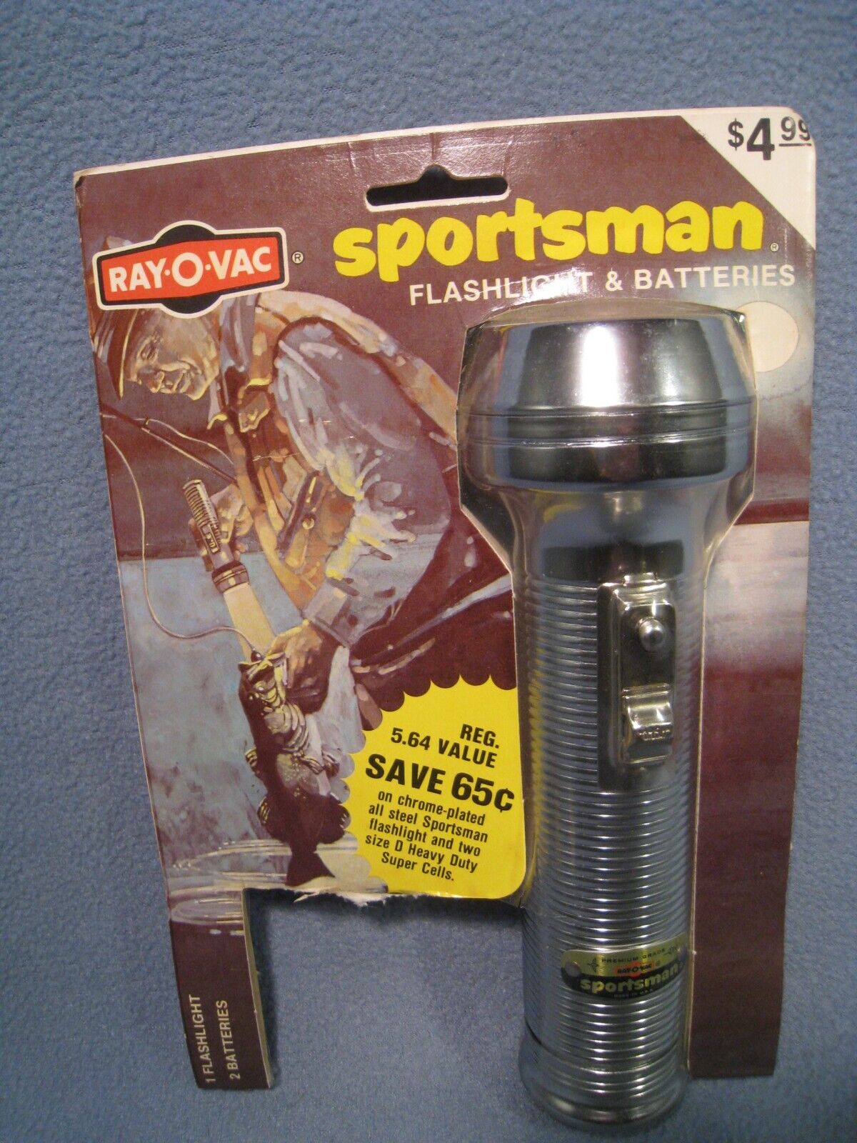 Vintage NOS. Ray-O-Vac Sportsman Flashlight Missing Battery's