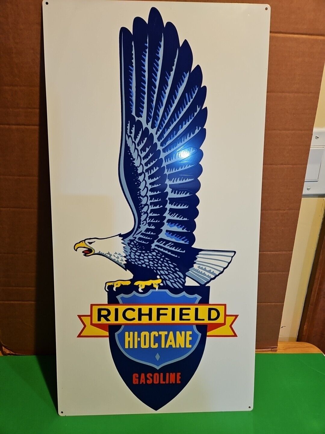Richfield Hi Octane Gasoline Metal Sign 12 In By 24 In