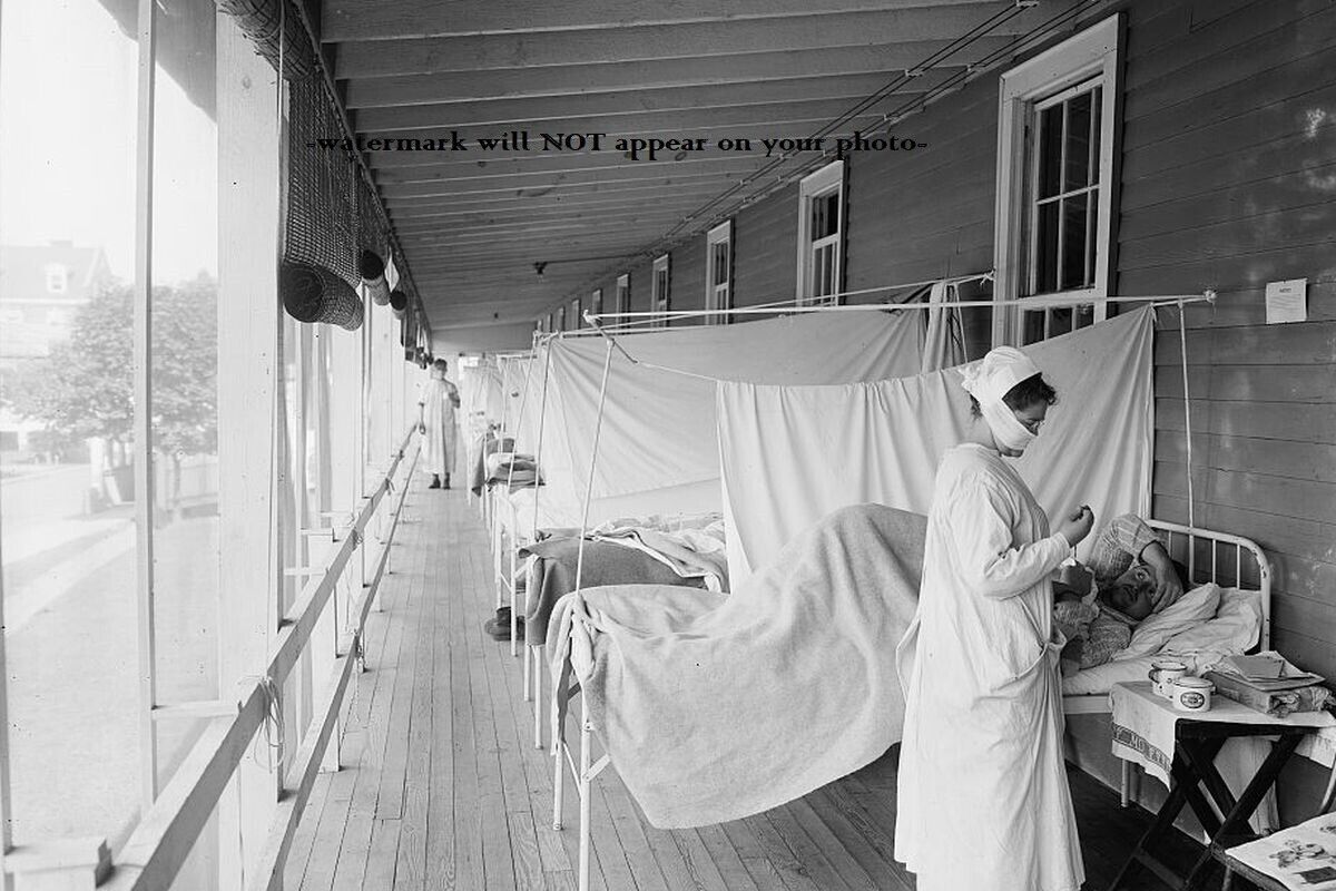 1918 Flu PHOTO Pandemic Spanish Outbreak Hospital Nurses DC Patients