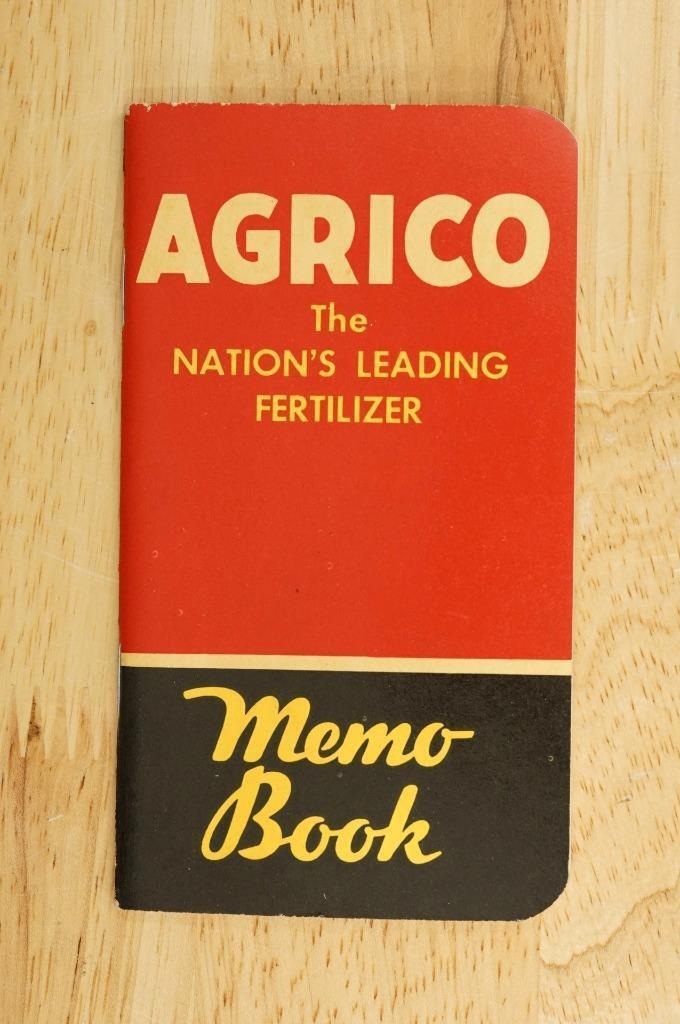 Vintage Advertising Paper Farming Fertilizer AGRICO Memo Book 1954 Calendar