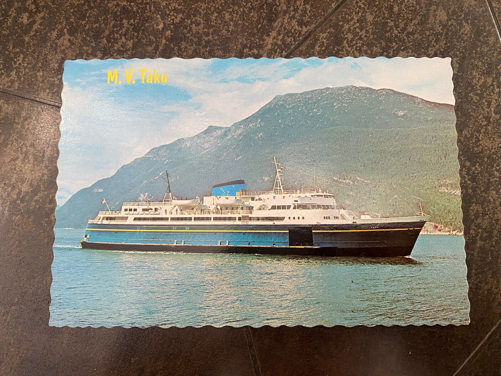 M.V. (Motor Vessel) Taku postcard Ferry Alaskan Marine Highway fleet Ship 