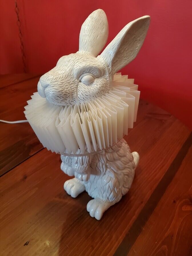 Just in time for Easter Standing Rabbit White Resin Table Lamp