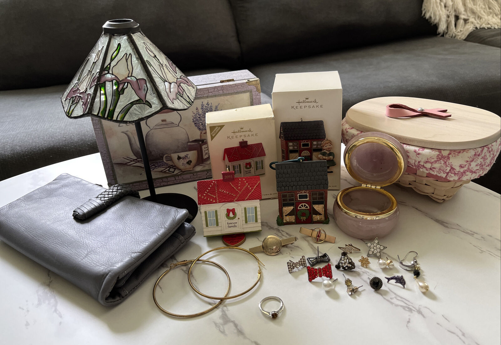 Grandmas Vintage Estate Junk Drawer Lot Jewelry Boxes and More