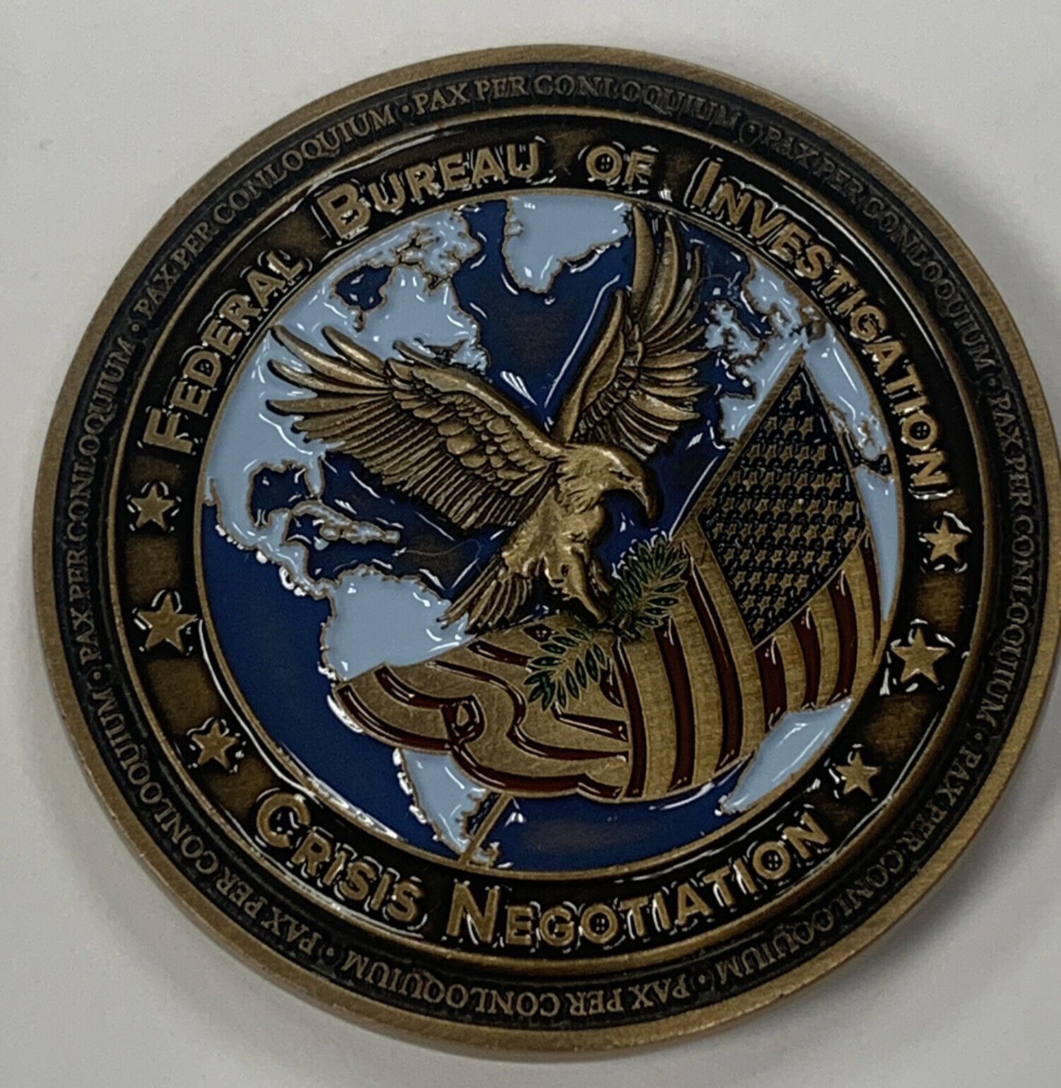 FBI Philadelphia Division Crisis Negotiation Negotiator Challenge Coin Bronze