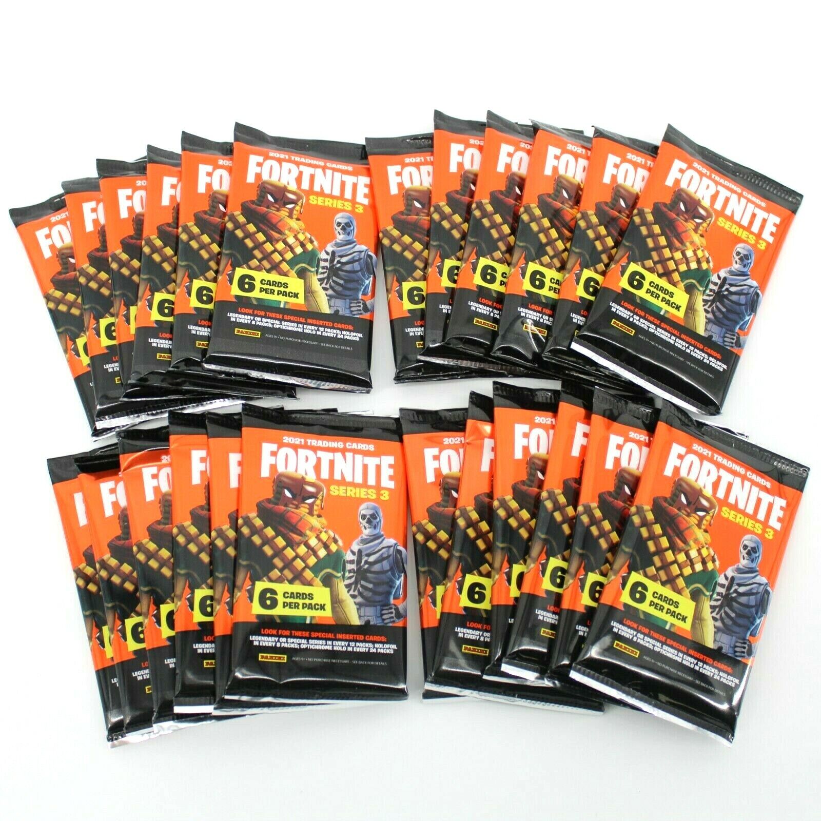 Lot (24) 2021 Panini Fortnite Series 3 Mega Box Loose 6-Card Packs - NEW/SEALED