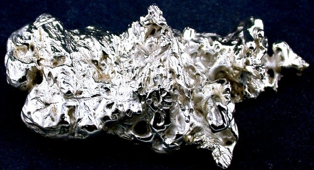 113.5 Gram 4 Ounce 2 2/3 x 1 3/5 x 4/5 Inch Casted Silver Nugget EBS1373D/102223