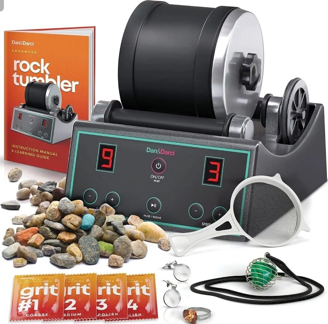 Advanced Professional Rock Tumbler Kit - with Digital 9-Day Polishing Timer & 3 
