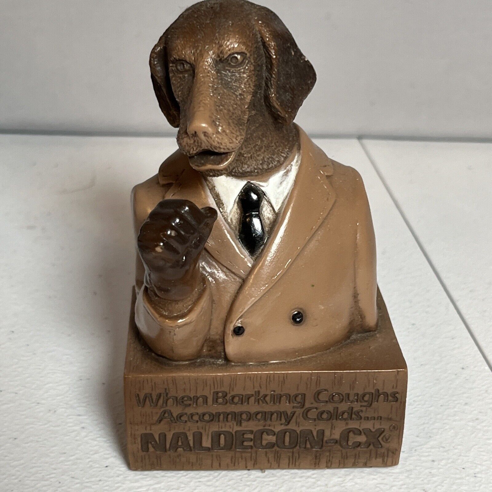 Vintage Naldecon-CX Pharmaceutical Barking Cough Dog Advertising Figure 5\