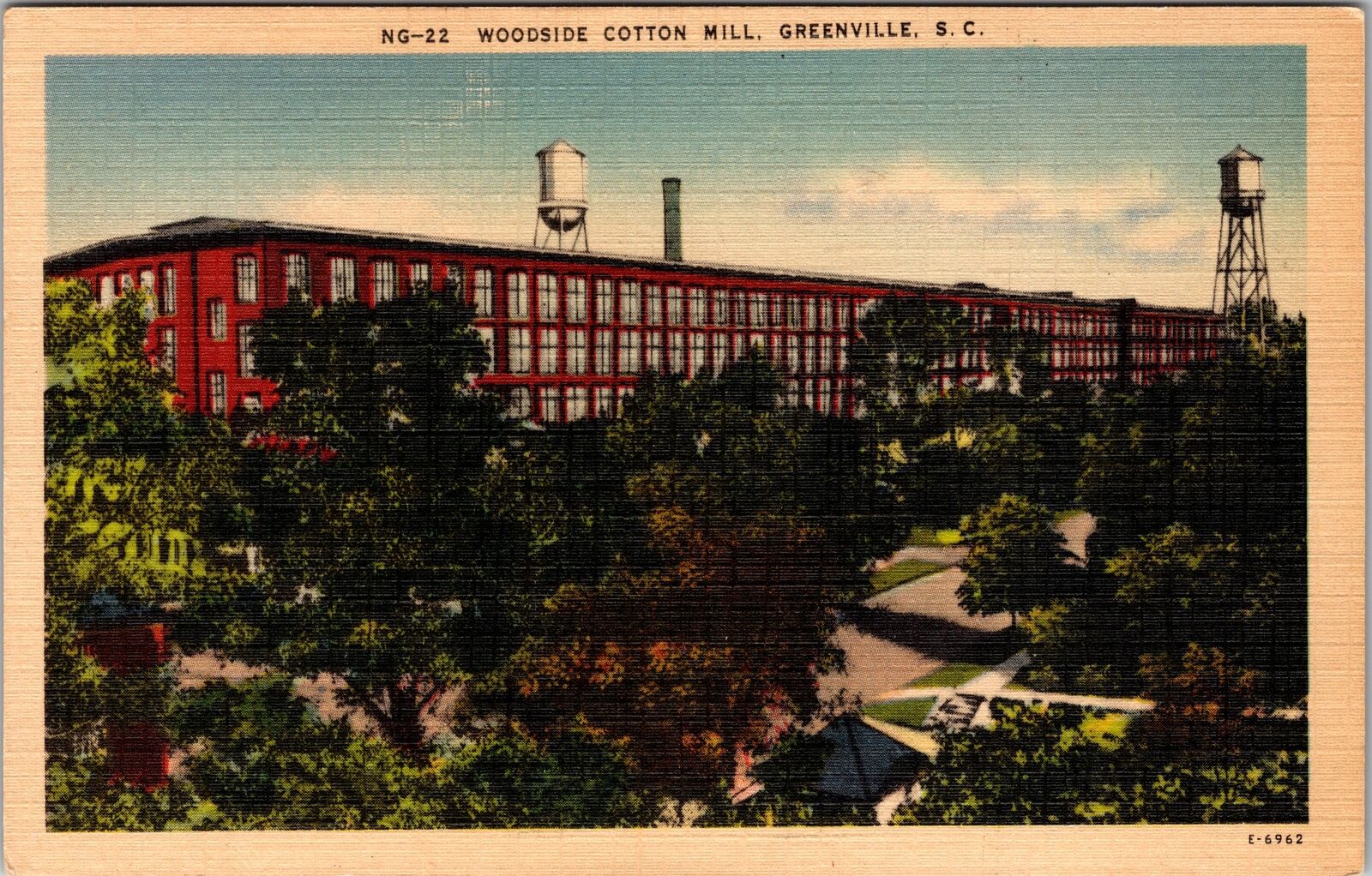 Greenville SC-South Carolina, Woodside Cotton Mill, Vintage Postcard