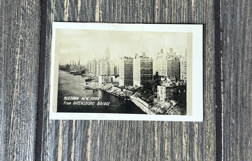 New York City NY Real Photo Mini Card 1940s 2.75\