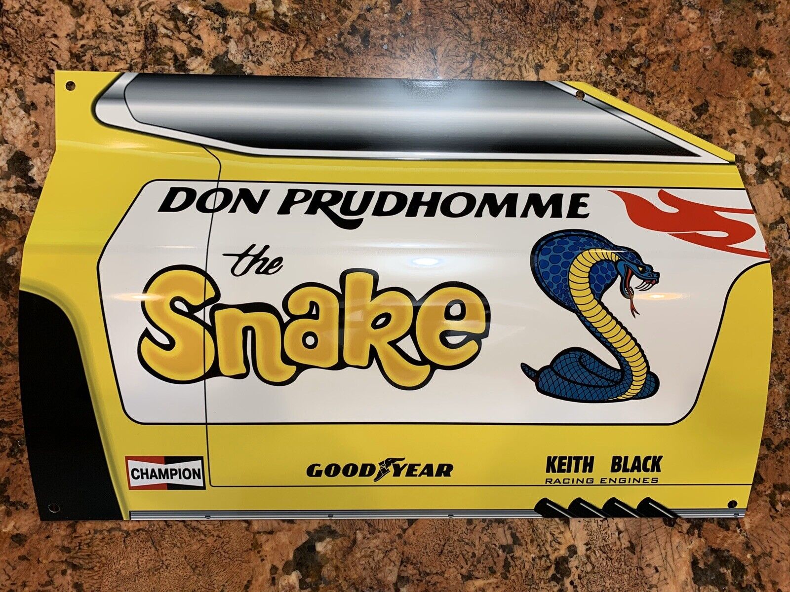 WOWCurved SNAKE RACE CAR DRAG RACING Door Style Sign DRAGSTER Don Prudhomme