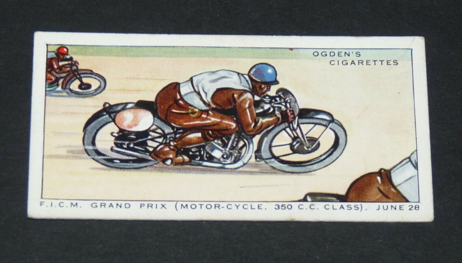 1931 OGDEN\'S CIGARETTES CARD AUTOMOBILE MOTOR RACES MOTO F I C M GRAND PRICE