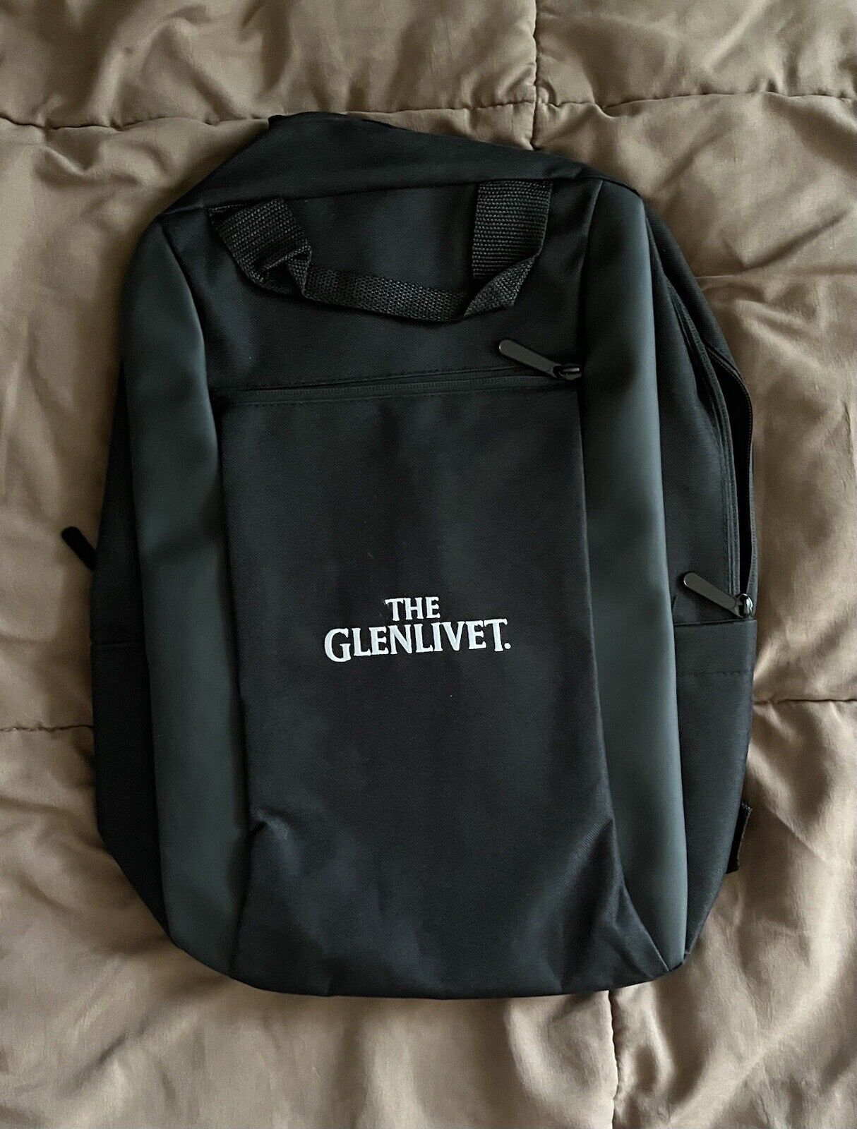 The Glenlivet Scotch Embroidered Black & White Backpack **Brand New**