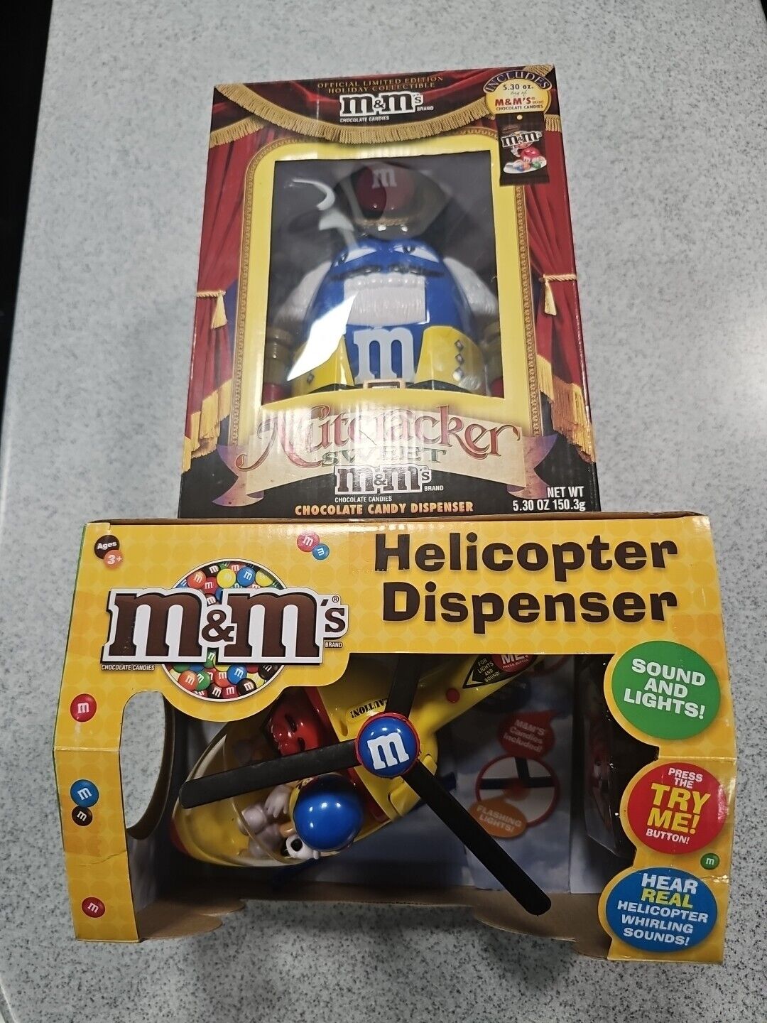 M&M\'s, HELICOPTER CANDY DISPENSER-  RARE/RETIRED - NIB + Nutcracker Both New