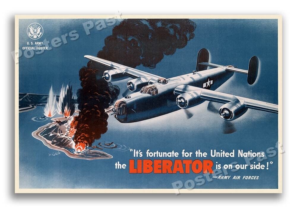 1943 B-24 “Liberator” Bomber Vintage Style WW2 Poster - 16x24