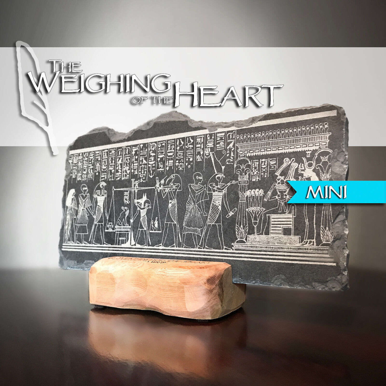 Egyptian Famous Weighing of the Heart MINI Hieroglyph Tablet Panel Pictograph