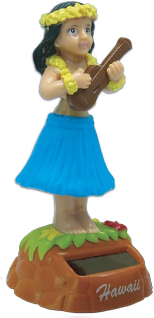 Hula Girl with Ukulele Solar Doll