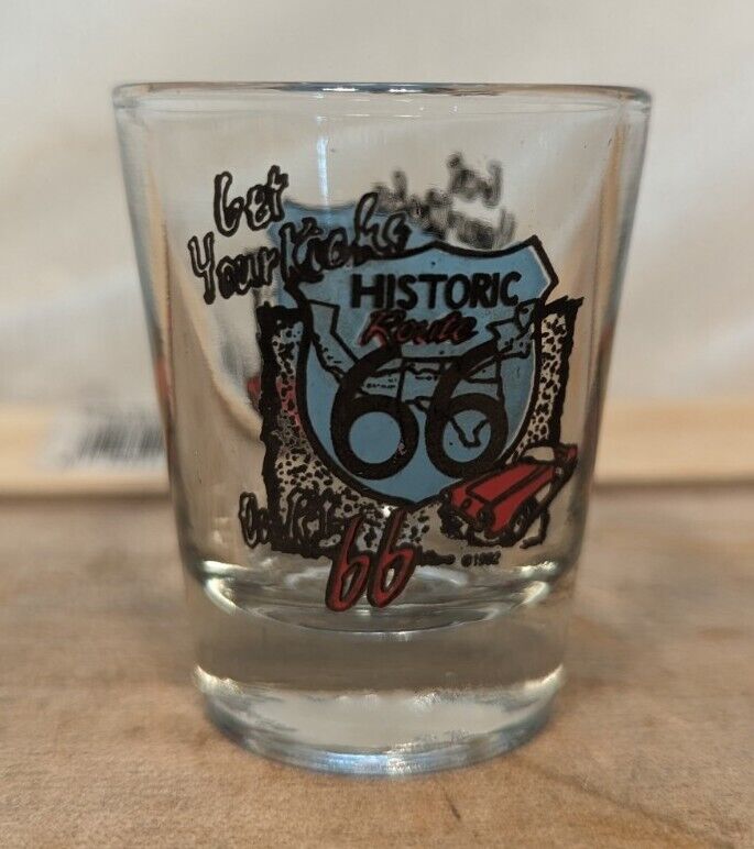 Historic Route 66 Shot Glass Travel Vacation Souvenir Bar Alcohol Collectible