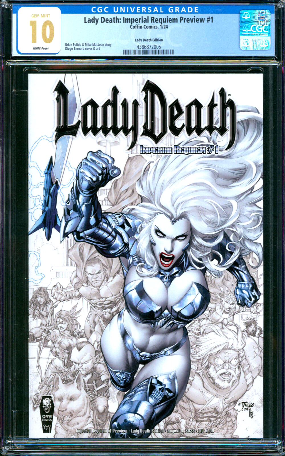 Lady Death Imperial Requiem Preview #1 Lady Death Edition Coffin Comics CGC 10